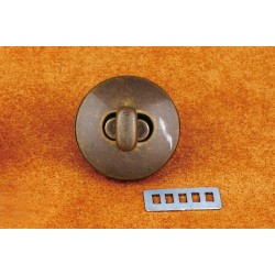 Turn Lock Closure Circle 27 mm - Antique